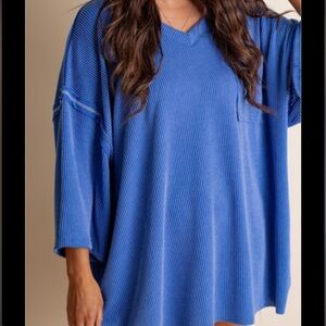 Ribbed V-Neck Sweater for Women